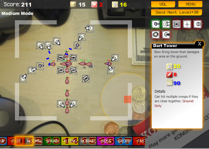Screenshot of Desktop Tower Defense (Browser, 2007) MobyGames