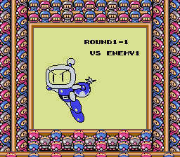 Bomber Man GB (Game Boy) screenshot: (Bomberman GB) Round 1-1 (Super Game Boy)