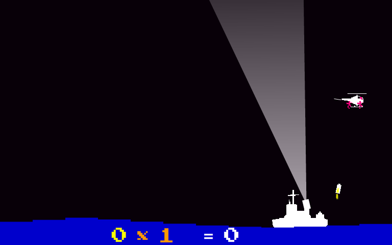 Party Boat (Browser) screenshot: A first missile is fired.