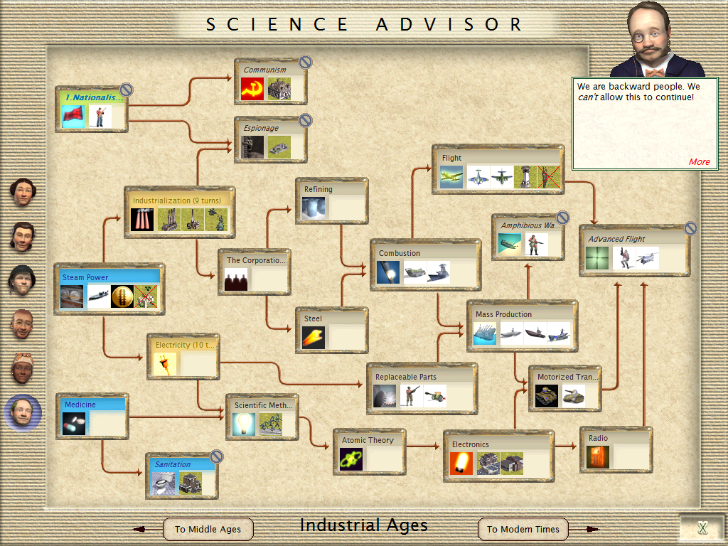 Sid Meier's Civilization III (Windows) screenshot: Science Advisor