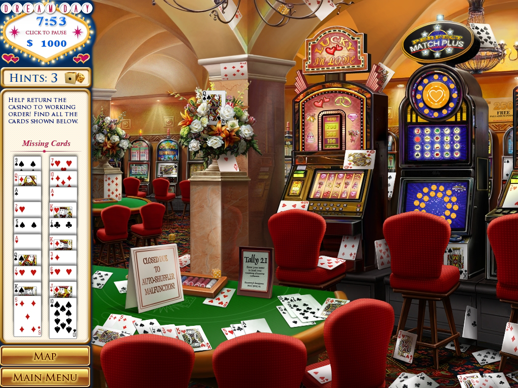 Dream Day Wedding: Viva Las Vegas (Windows) screenshot: Finding cards in the casino.