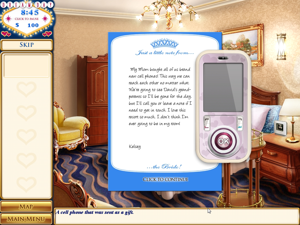 Dream Day Wedding: Viva Las Vegas (Windows) screenshot: Cell phone