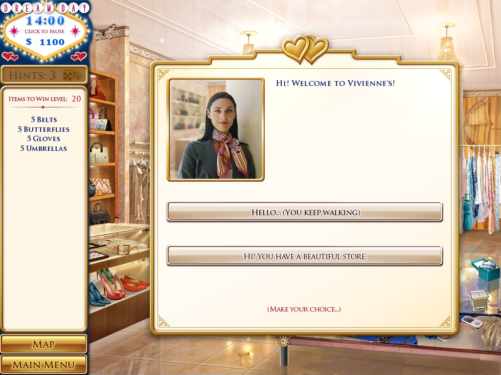 Dream Day Wedding: Viva Las Vegas (Windows) screenshot: Talking to the shop owner