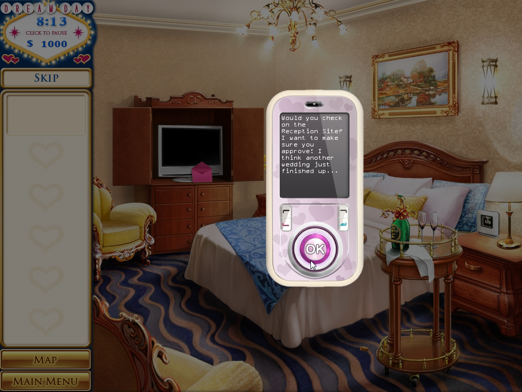 Dream Day Wedding: Viva Las Vegas (Windows) screenshot: Text message