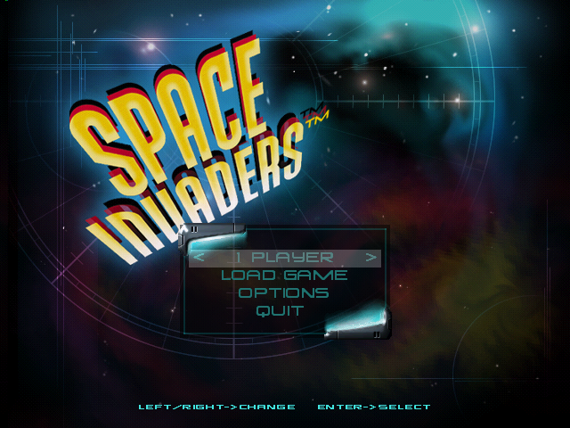 Space Invaders (Windows) screenshot: Main menu