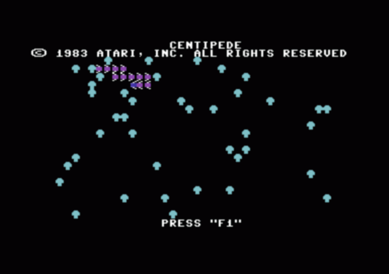 Centipede (Commodore 64) screenshot: Title screen
