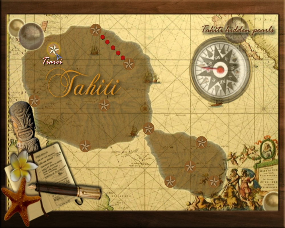 Tahiti Hidden Pearls (Windows) screenshot: Tahiti map