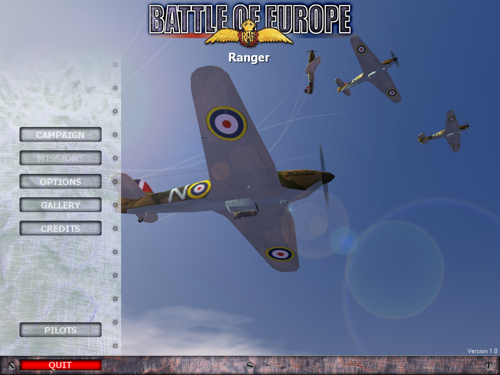 Battle of Europe (Windows) screenshot: Main menu