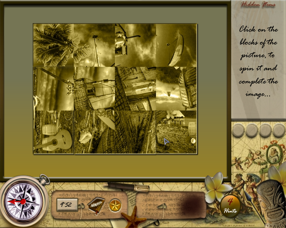 Tahiti Hidden Pearls (Windows) screenshot: Jigsaw puzzle