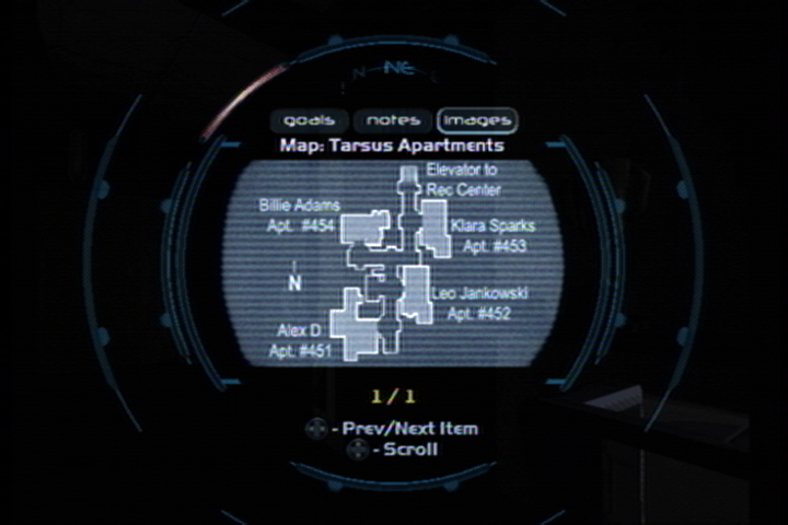 Deus Ex: Invisible War (Xbox) screenshot: Map of the facility