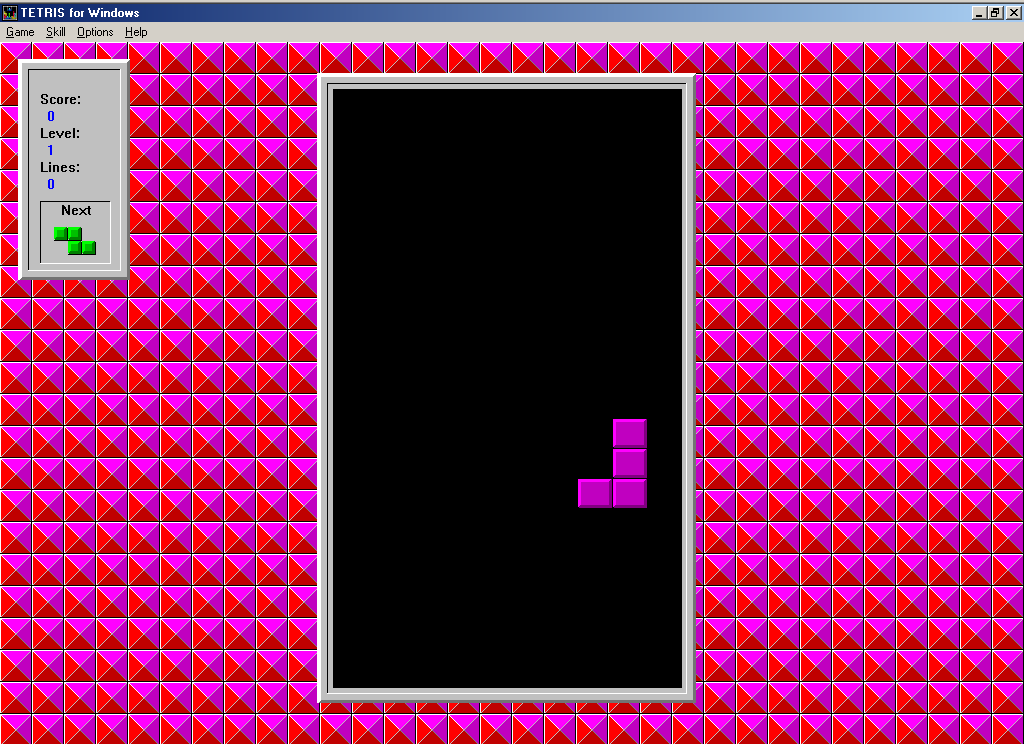 The Best of Microsoft Entertainment Pack (Windows 16-bit) screenshot: Tetris