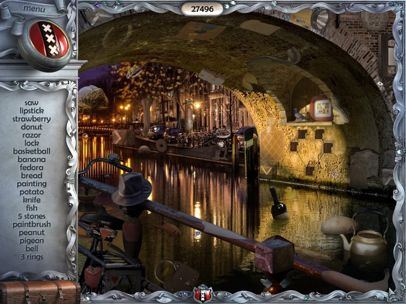 Youda Legend: The Curse of the Amsterdam Diamond (Windows) screenshot: Under the bridge
