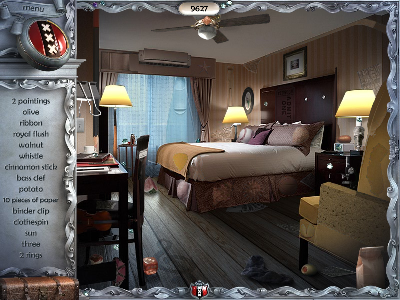 Youda Legend: The Curse of the Amsterdam Diamond (Windows) screenshot: Hotel room