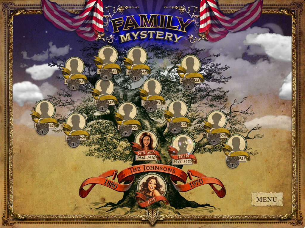 Family Mystery: The Story of Amy (Windows) screenshot: Genealogy tree