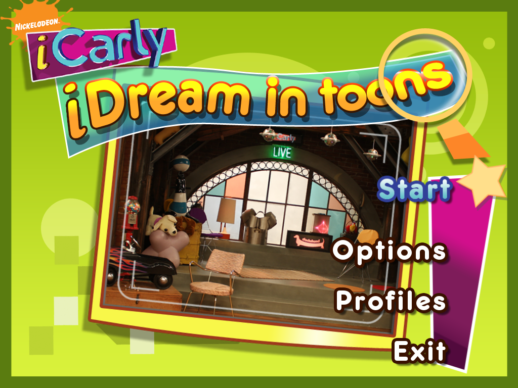 iCarly: iDream in Toons (Windows) screenshot: Main menu