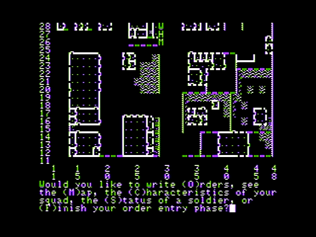 Computer Ambush (Apple II) screenshot: Map view
