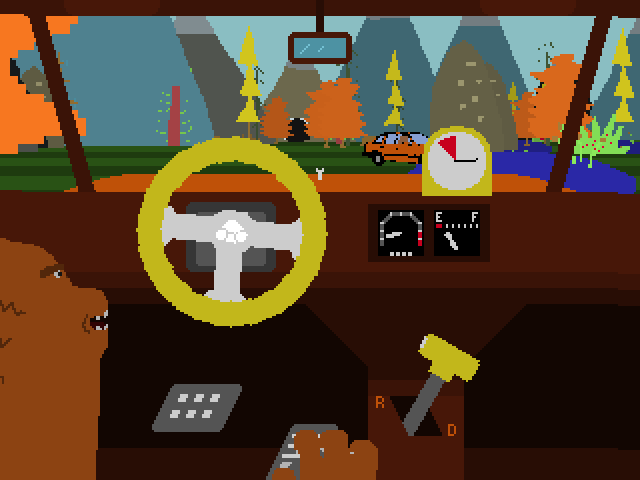 Enviro-Bear 2000: Operation: Hibernation (Windows) screenshot: Another car is approaching.