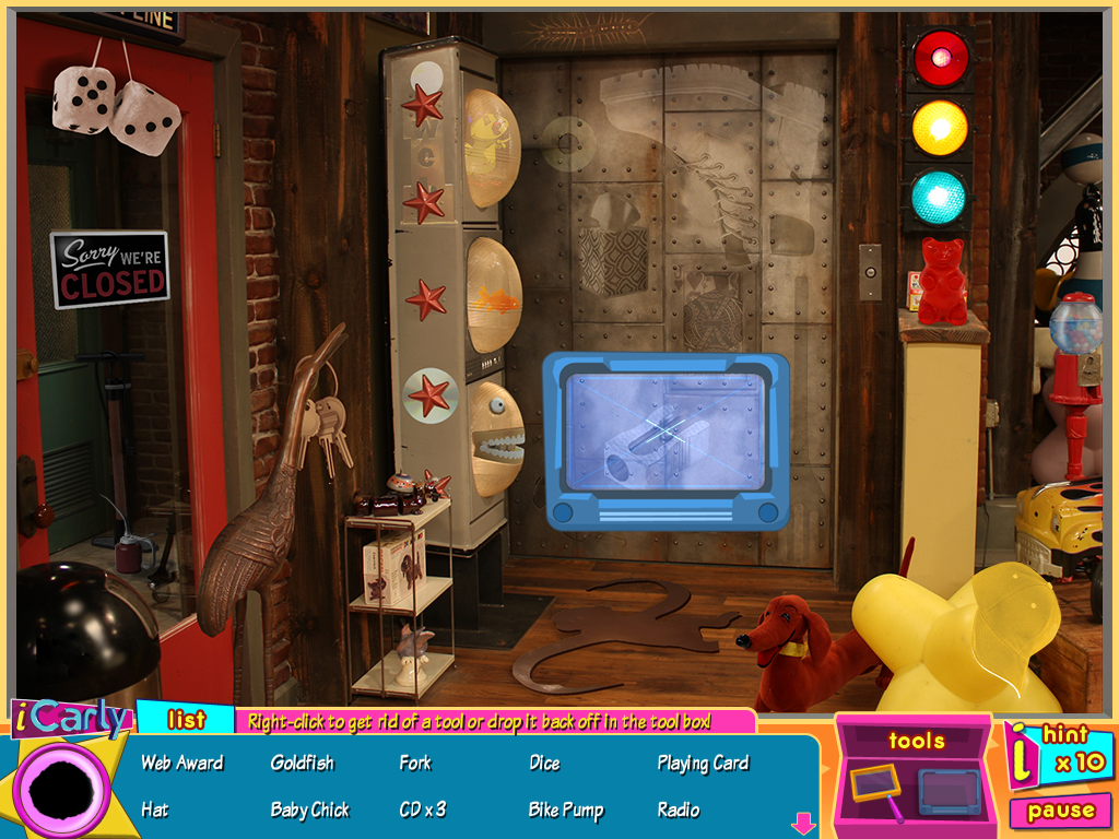 iCarly: iDream in Toons (Windows) screenshot: Using the x-ray scanner.