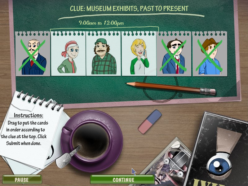 DinerTown Detective Agency (Windows) screenshot: Narrowing down the list of suspects.