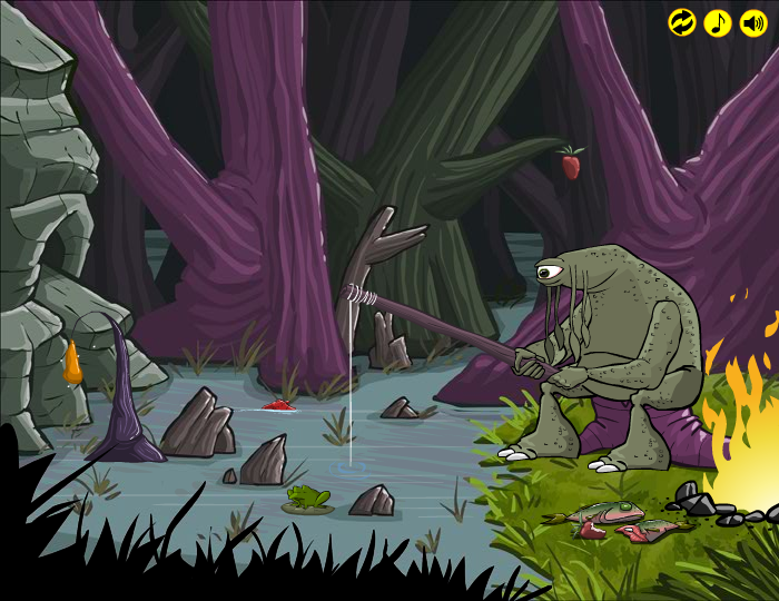 The Several Journeys of Reemus: Chapter 3 - Know Thy Enemy (Browser) screenshot: A Gygax fishing.