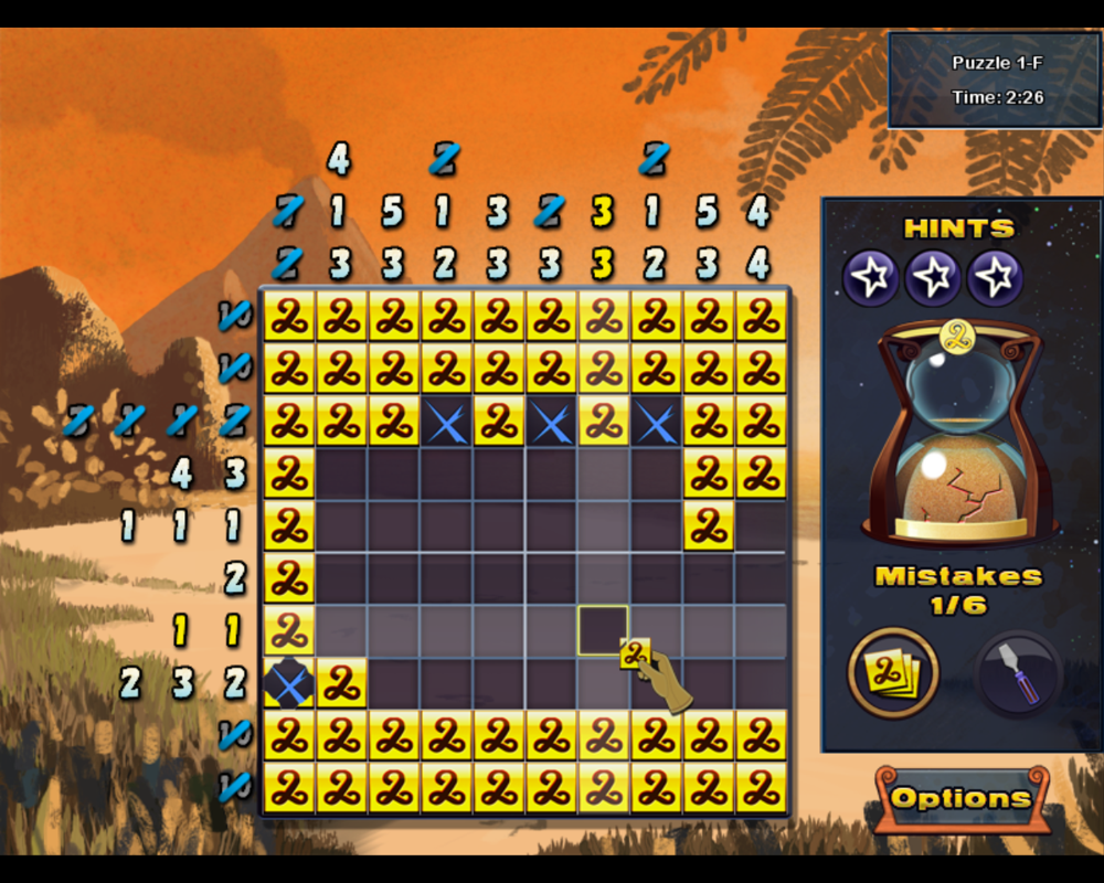 World Mosaics 2 (Windows) screenshot: Puzzle 1-F
