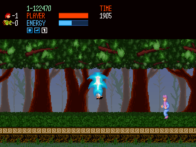 Kung Fu II (Windows) screenshot: Performing an uppercut (costs 30% energy).