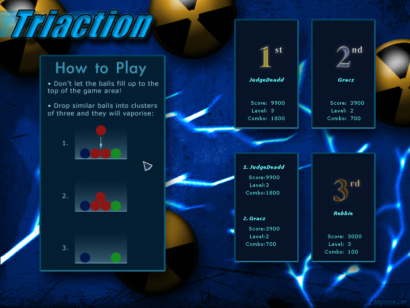 Triaction (Windows) screenshot: Instructions
