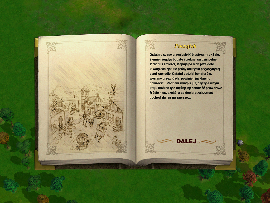Medieval Conquest (Windows) screenshot: Briefing before the mission (Polish)