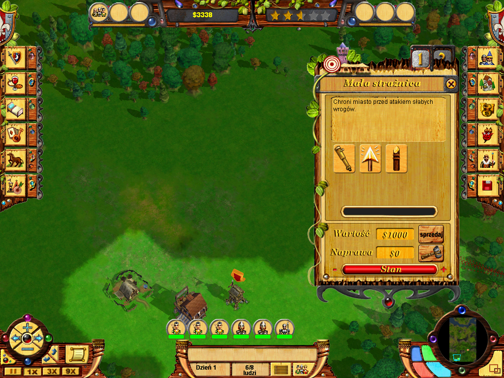 Medieval Conquest (Windows) screenshot: We can upgrade our guard towers. (Polish)