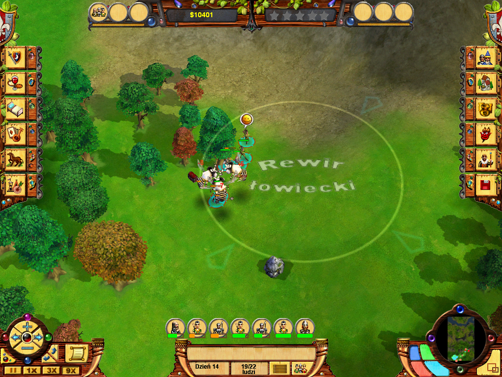 Medieval Conquest (Windows) screenshot: Note the treasure chest nearby. (Polish)