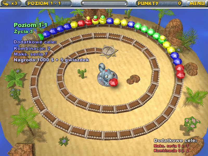 Chameleon Gems (Windows) screenshot: First level (Polish)