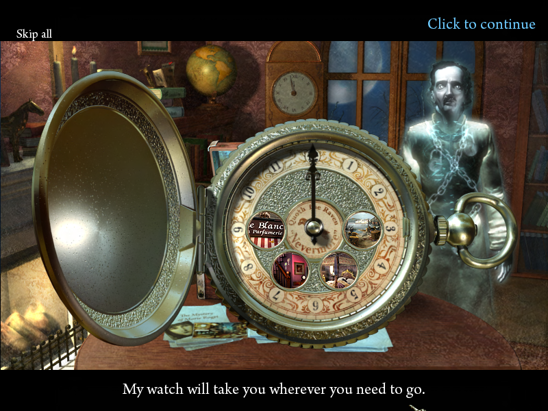 Midnight Mysteries: The Edgar Allan Poe Conspiracy (Windows) screenshot: Pocket watch
