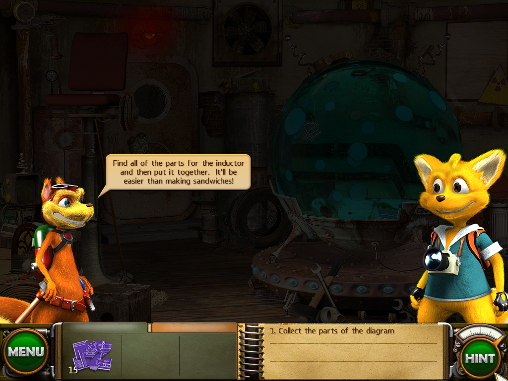 Sprill & Ritchie: Adventures in Time (Windows) screenshot: Ritchie enunciating the level objective.