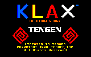 Klax (Amstrad CPC) screenshot: Title screen
