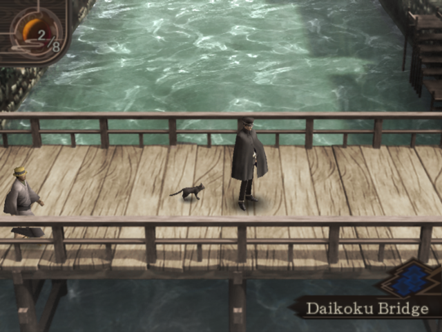 Shin Megami Tensei: Devil Summoner 2 - Raidou Kuzunoha vs. King Abaddon (PlayStation 2) screenshot: Daikoku bridge