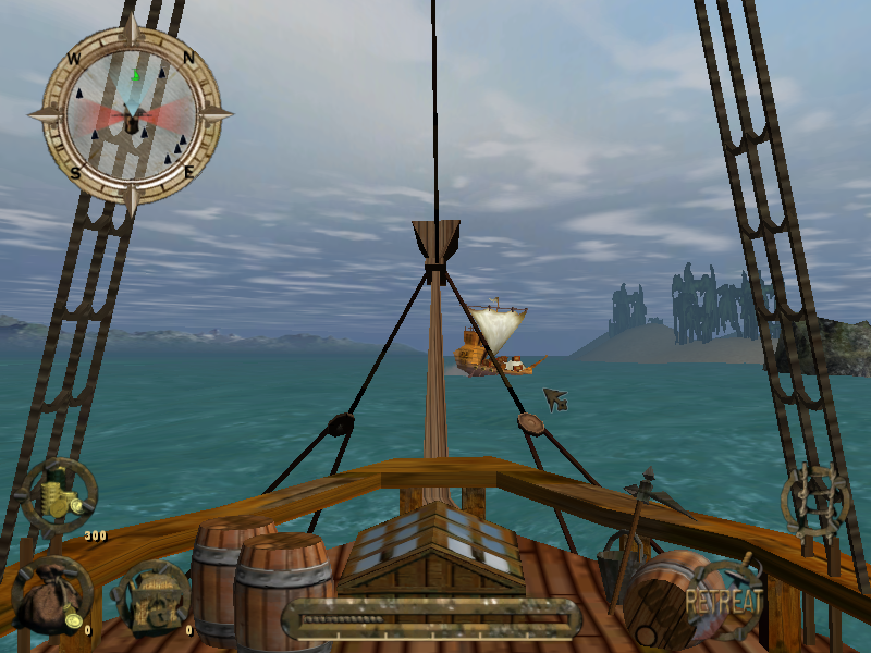 Blackbeard's Revenge (Windows) screenshot: Spotted a defenseless freighter