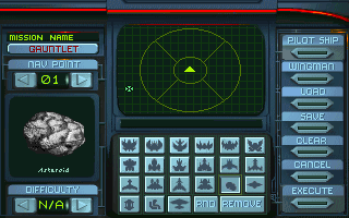 Wing Commander Academy (DOS) screenshot: Mission builder