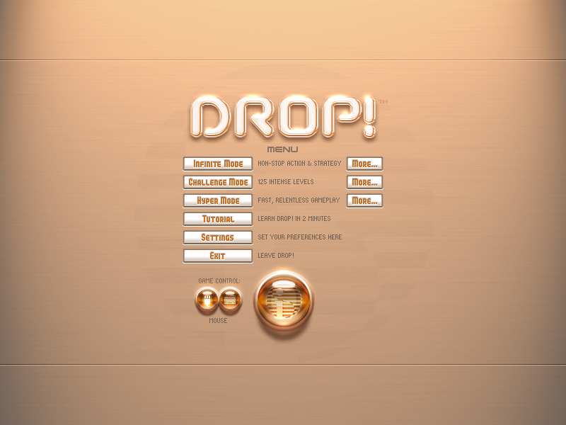 Drop! (Windows) screenshot: Main menu