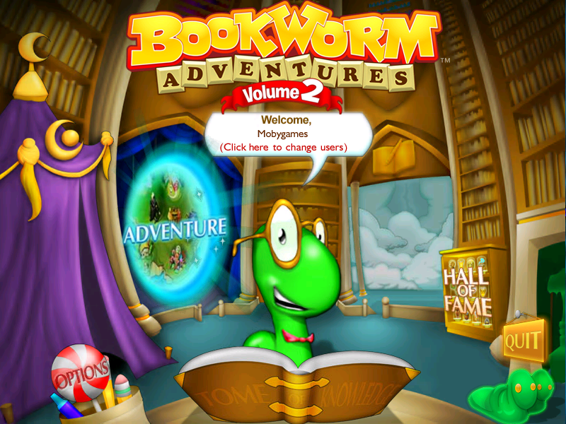 Bookworm Adventures Volume 2 (Windows) screenshot: Main menu