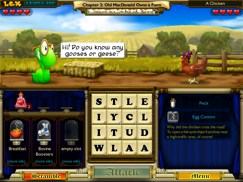 Bookworm Adventures Volume 2 (Windows) screenshot: Chicken