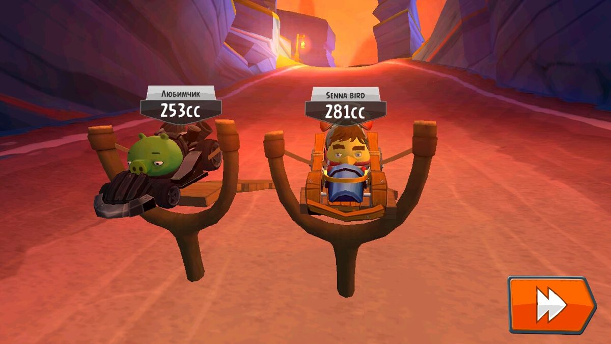 Angry Birds: Go! (Android) screenshot: Starting a versus race