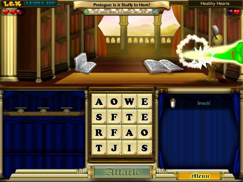 Bookworm Adventures Volume 2 (Windows) screenshot: Another attack on Stuffy