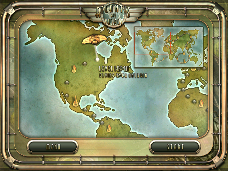 Atlantis Sky Patrol (Windows) screenshot: World map