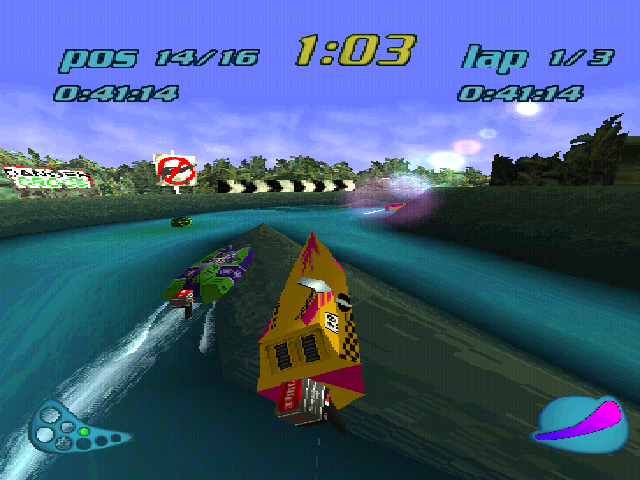 Turbo Prop Racing (PlayStation) screenshot: Get the hell out of my way!