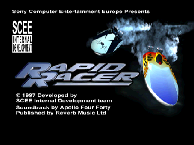 Turbo Prop Racing (PlayStation) screenshot: The game's booting screen.