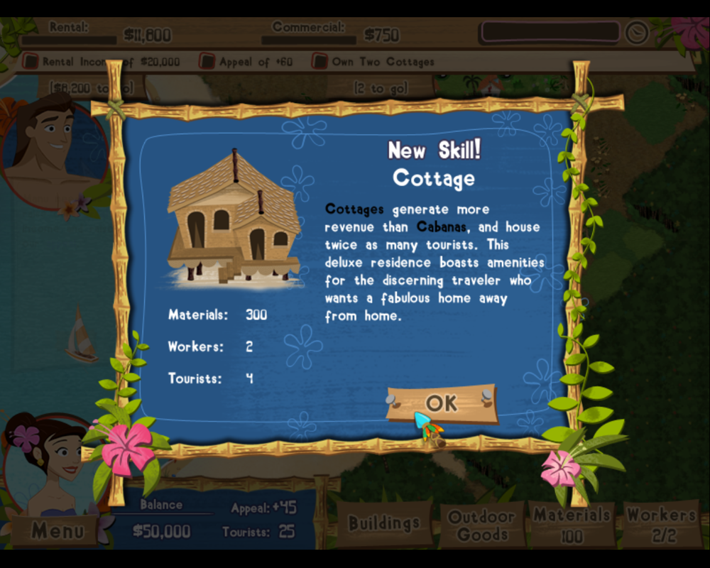 Coconut Queen (Windows) screenshot: Cottage