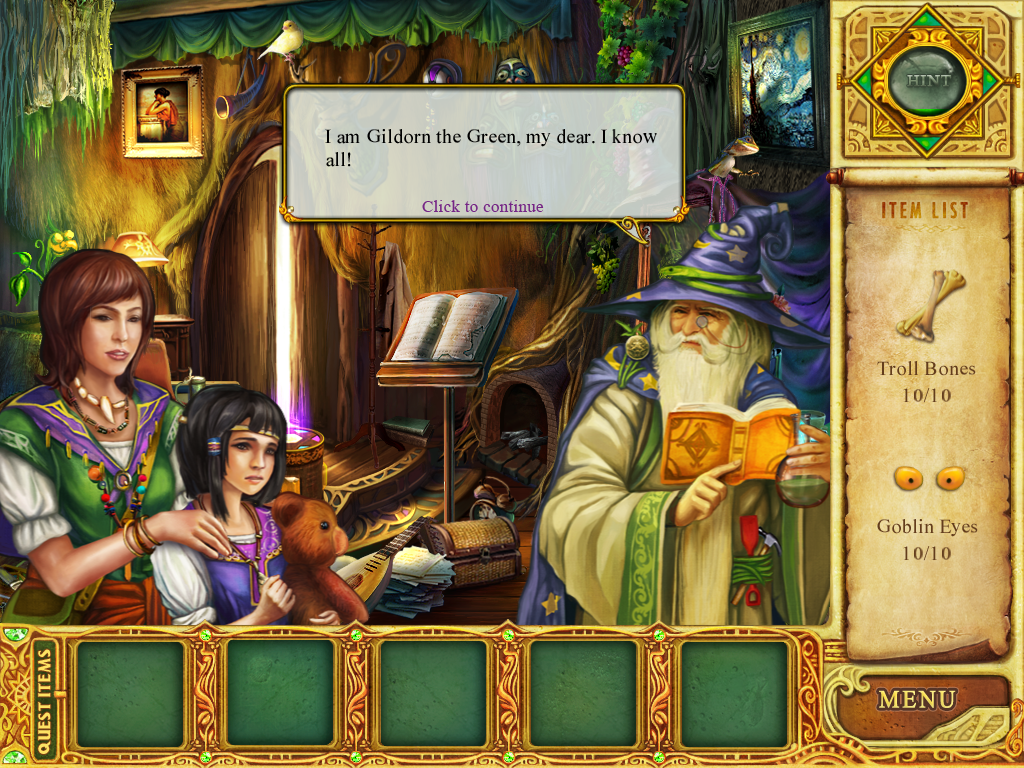Mystery Age: The Imperial Staff (Windows) screenshot: Gildorn the Green