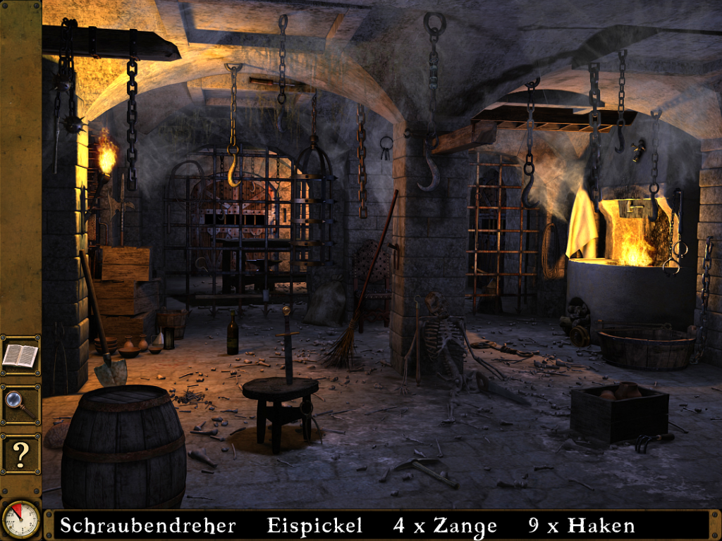 Frankenstein: The Dismembered Bride (Windows) screenshot: Torture chamber (in German)