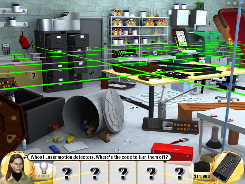 Slingo Mystery: Who's Gold? (Windows) screenshot: Laser security system