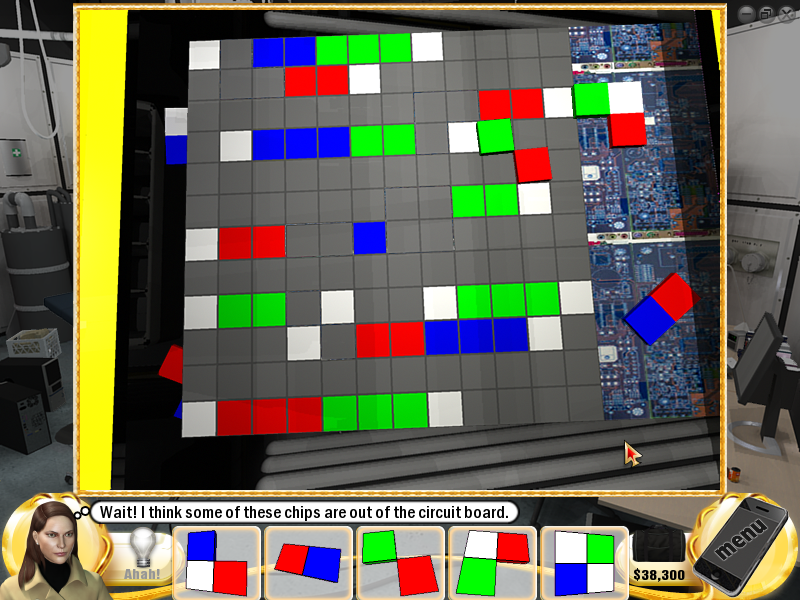 Slingo Mystery: Who's Gold? (Windows) screenshot: Circuit board puzzle